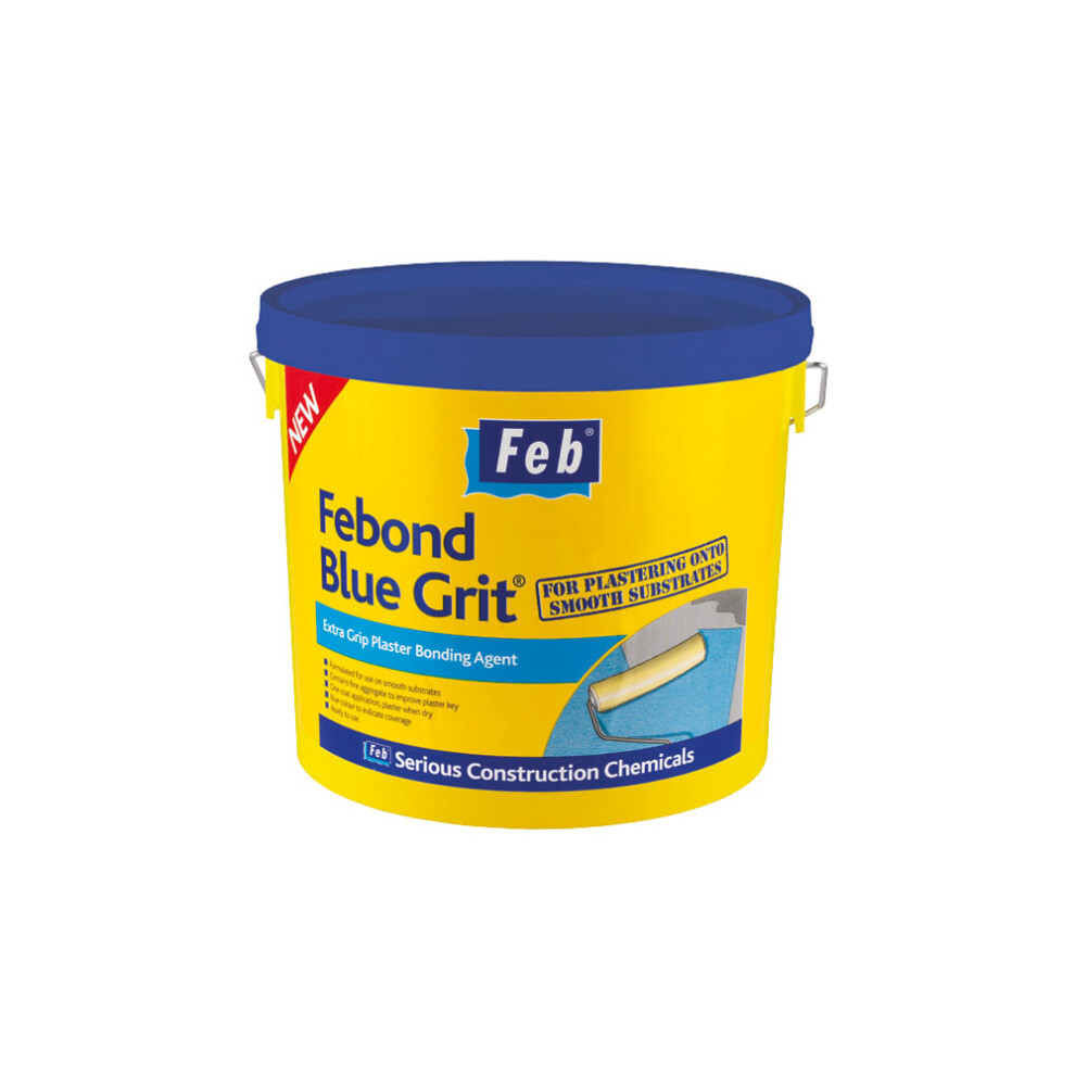 Everbuild FBBLUE5 Febond Blue Grit Plasterers Grip Coat Bonding Agent 5 Litre
