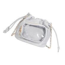 Moderne PU-Leder-Umhängetasche für Damen, funktionale-Silber