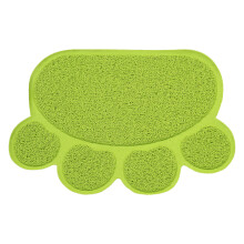 Morbida Manta in PVC Verde per Lettiera Gatti, Impermeabile, Forma Zampa Morbida, Antiscivolo