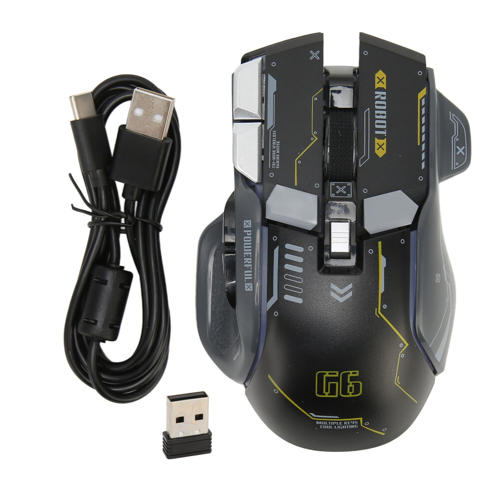 Breathing Led Backlit Gaming Mouse, Rechargeable Wireless Mouse With Macro Programming And Multi-Mode Connection Options 9147006903476