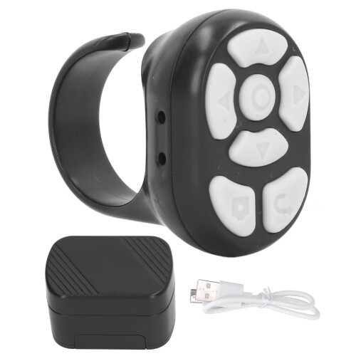 Bluetooth Remote Ring Control for Mobile Selfies, 10M, Black 1