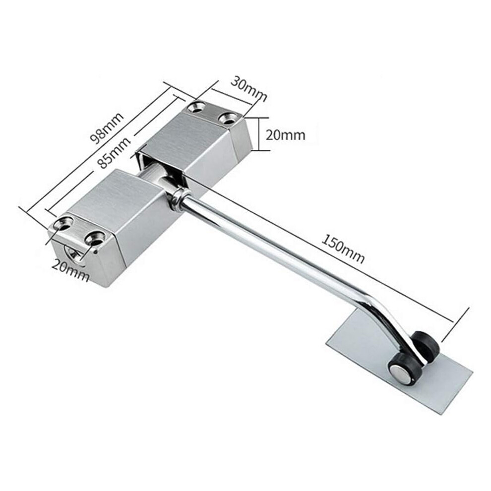 Automatic Door Closer, Non-Handed Design Stainless Steel Surface Mounted Fire Gate Door Closer, Durable Sturdy Construction For Residential 9169997129666