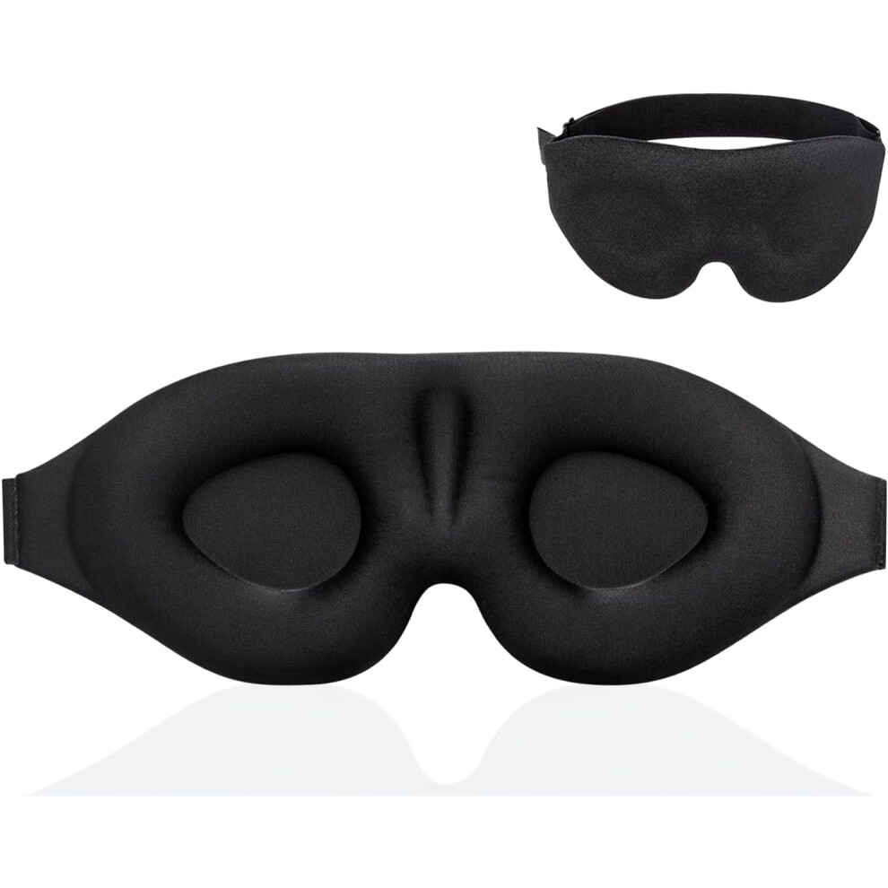 Light Luxury Sleep Mask For Side Sleeper, Soft Breathable 3D Contoured Blocking Eye Mask For Men Women, Zero Pressure Eye Makeup Friendly Sleep Aid