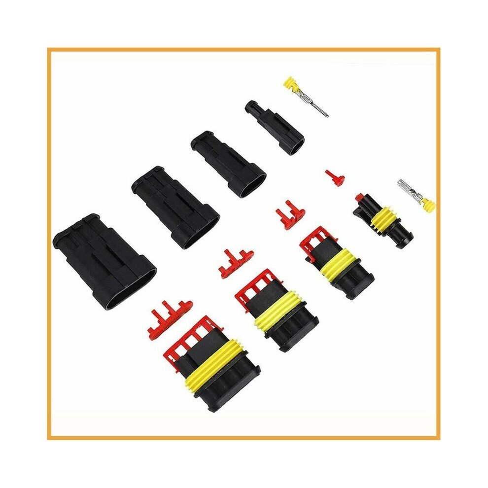 Waterproof Automotive Electrical Connector Terminals Kit, Dustproof High Chemical Stability Sealed Wire Connectors With Snap-On Design, Reliable Safe 9169997129307