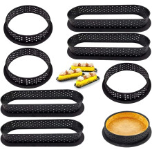 Juego de moldes reutilizables para hornear, molde perforado con distribución uniforme del calor y superficie antiadherente, ideal para tartas y
