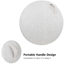 Yoga Ball Accessories, Breathable Balance Ball Cover for Exercise, Linen Fabric Sitting Ball Cover with Anti Slip Protection, Portable Foldable