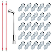 Pack of 25 Sturdy Metal Wire Rope Clamps Includes Conductors and