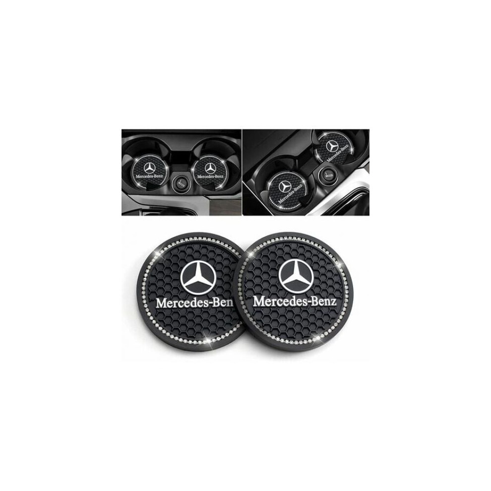 Sparkling Crystal Rhinestone Inserts, Bling Cup Holder Silicone Anti-Slip Mat For Car Interiors, Add Glamour To Your Vehicle With Universal Size 9405630957938