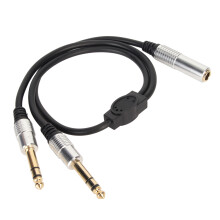 1,6 Fuß 6,35 mm Mono Female zu Dual Male 1/4 Zoll Y-Kabel für Verstärker