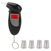 Portable Breath Checker Digital Alcohol Detector Breathalyzer Keychain With LCD Display Featuring Environment And Healthful Design And Comes With 5