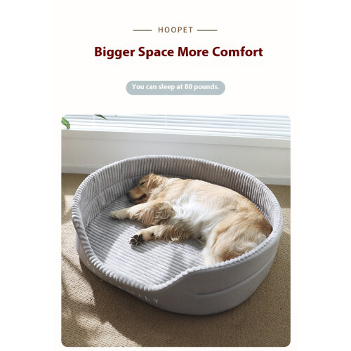 Plush Dog Bed Comfortable Hideaways Resting Bed For Home-Gray L 2