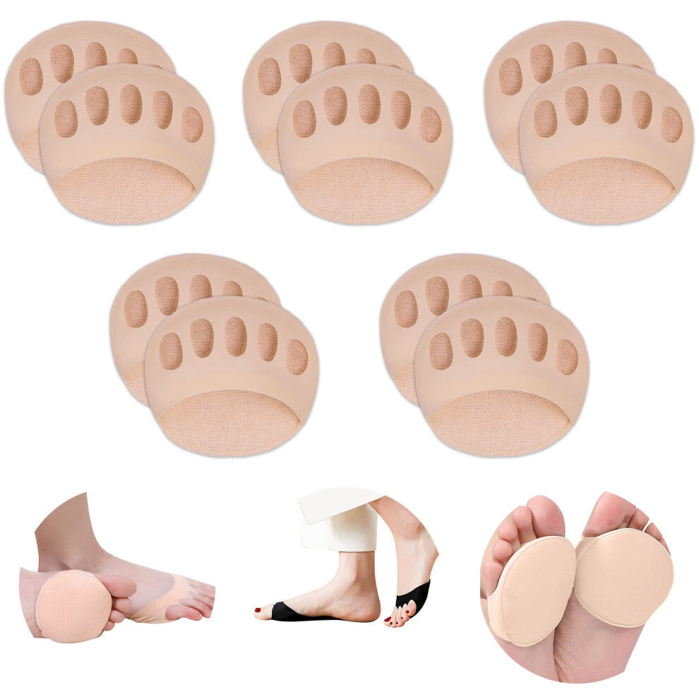 Invisible Metatarsal Pads, Breathable Anti-Slip Honeycomb Fabric Forefoot Cushions, Reusable Comfortable Supports for Relieving Pressure, Ergonomic