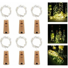 High Quality LED Wine Bottle Lights, Easy-to-use Battery Operated Cork Shape Colorful Fairy Lights, Universal Fit For Most Bottles (Pack Of 6)