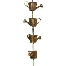 Chaîne de pluie décorative au son apaisant, pour la maison et le jardin, en métal couleur cuivre, longueur 90 cm, inspirée des techniques