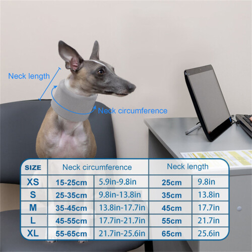 Protective Pet Neck Collar for Neck Issue Adjustable-Blue L 2