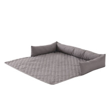 Foldable Dog Bed Mat Soft Cushion Pet Sleep-Light Grey L Size
