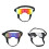 Bunte Hundebrille mit flexiblem Riemen,-Silber L 2