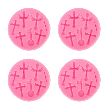 Mucegai flexibil pentru tort cu design în cruce, mucegai din silicon rezistent la căldură pentru decor de cupcake, fondant, rășină, lut,