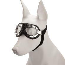 Pet Eye Protecting Goggles Sun Resistant-Silver Transparent