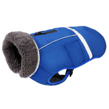 Fleece Turtleneck Dog Jackets Soft Winter Coat Cold-Blue M