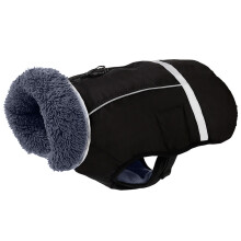 Fleece Turtleneck Dog Jackets Soft Winter Coat Cold-Black S
