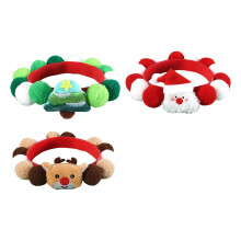 3PCS Plush Christmas Collar Comfortable Pet Collars for Cats-S