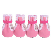 Pet Comfortable Shoes Set Permeable  Dog Boot-Pink XL