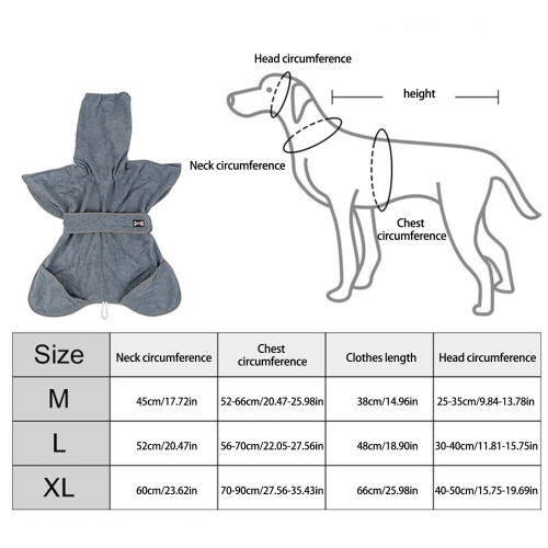 Convenient Pet Bathrobe Keep Your Dog Warm and Dry Bath-L 2