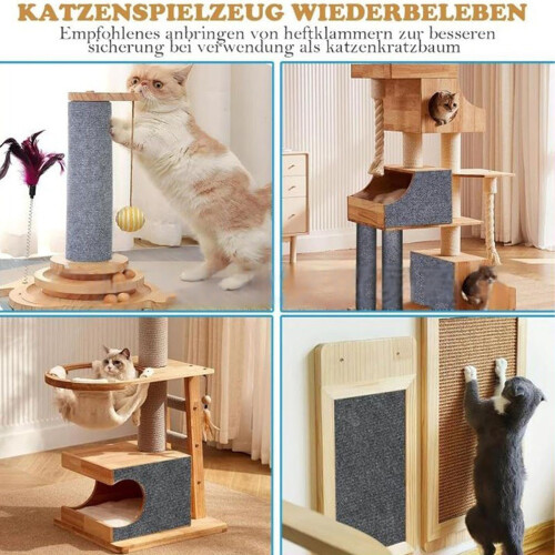 Polyester Fiber Cats Adhesive Carpet Scratch Mat for-Brown S 2