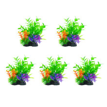 5PCS Artificial Water Plant with Base Aquariums Ornament-Type B