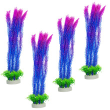 4PCS Realistic Water Plant Aquariums Decoration for-blue purple