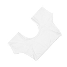 White Short Sleeve Underarm Sweat Vest for Women & Girls, M/L
