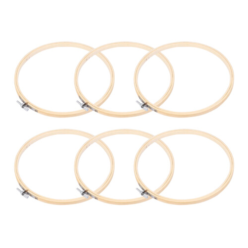 12Stk DIY Stickset, Bambusrahmen Khaki, Rund, Mit