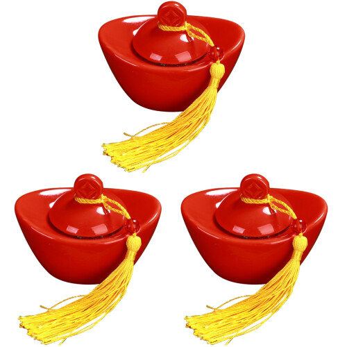 3Stk Rote Keramik Teebehälter Mit Deckel Tea Storage 1
