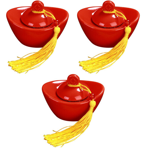 3Stk Rote Keramik Teebehälter Mit Deckel Tea Storage 2
