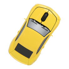 Mouse Sportivo Senza Fili per Auto a 1600 DPI con Luce LED Gialla per PC e Mac