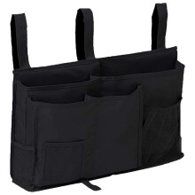 College Dorm Room Essential, Non-Slip Design Multi-Purpose Storage Organizer, Handy Pockets for Books, Cellphones, Snacks Hanging Bed Caddy for Bunk B