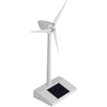 Uroczy wiatrak słoneczny, biały model biurkowy, edukacyjna zabawka w kształcie turbiny wiatrowej, prosty design, pomoc dydaktyczna do nauki