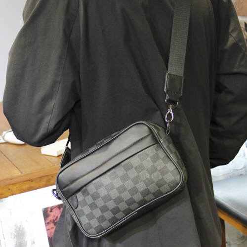 Ανδρική τσάντα ώμου Crossbody, ρετρό μονή μικρή τετράγωνη τσάντα, αντικλεπτική, 1