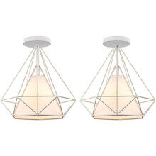 Industriel vintage pendellampe, elegant rustikt look med nordisk diamantform, nem installationspendellampe til køkken, spisestue og