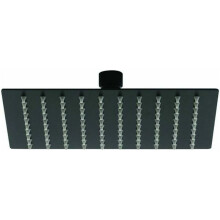 Soffione doccia a pioggia in acciaio inox con finitura nera opaca, forma quadrata, ultra sottile, flusso elevato, soffione doccia da 8 pollici con