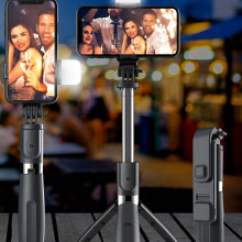 Asta per selfie con treppiede, supporto universale per telefono con telecomando wireless ricaricabile per estensione ultra lunga e stabilità,