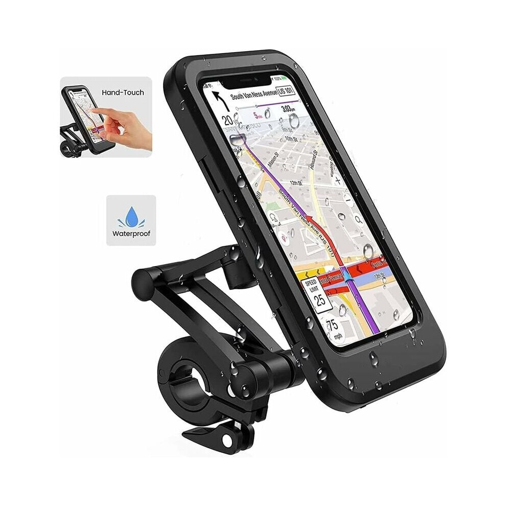 Motorcycle Phone Mount, Waterproof Bike Holder For Safe And Stable Riding Experiences, Sensitive Touch Screen With High Sensitivity, Adjustable 9340959477890