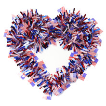 Ghirlanda di tinsel patriottica, ghirlanda primaverile con glitter metallici grossi, adatta per decorazioni pasquali da appendere, materiale in PVC