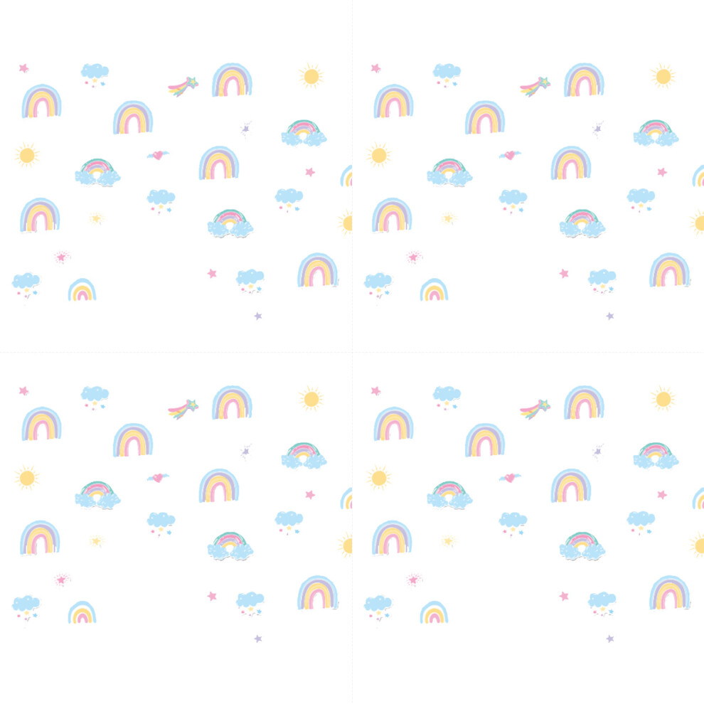 Rainbow Star Wall Stickers for Girls, Exquisite Rainbow Stickers for Personalized Decals, Enhance Nursery Decor Wallpaper (4 Sheets)