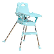 Baby Blue Foldable High Chair for Toddlers, Portable & Compact 37x37cm