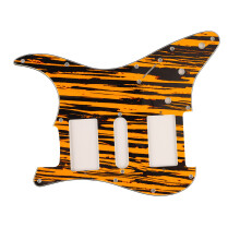 Pickguard en PVC pour guitare ST, jaune-noir avec watermark, modèle GQD11