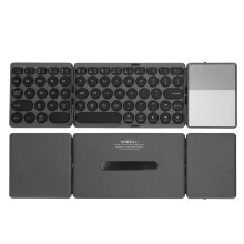 Bluetooth Foldable Keyboard with Touchpad, 64 Keys, 140mAh, Black