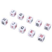 Set di 10 dadi in plastica bianca da 16 mm per giochi da tavolo e giochi matematici