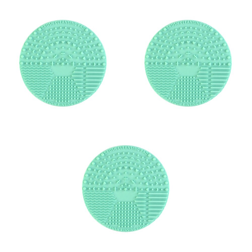 3Stk Silikon Makeup Reinigungspads Rund Hellgrün 2